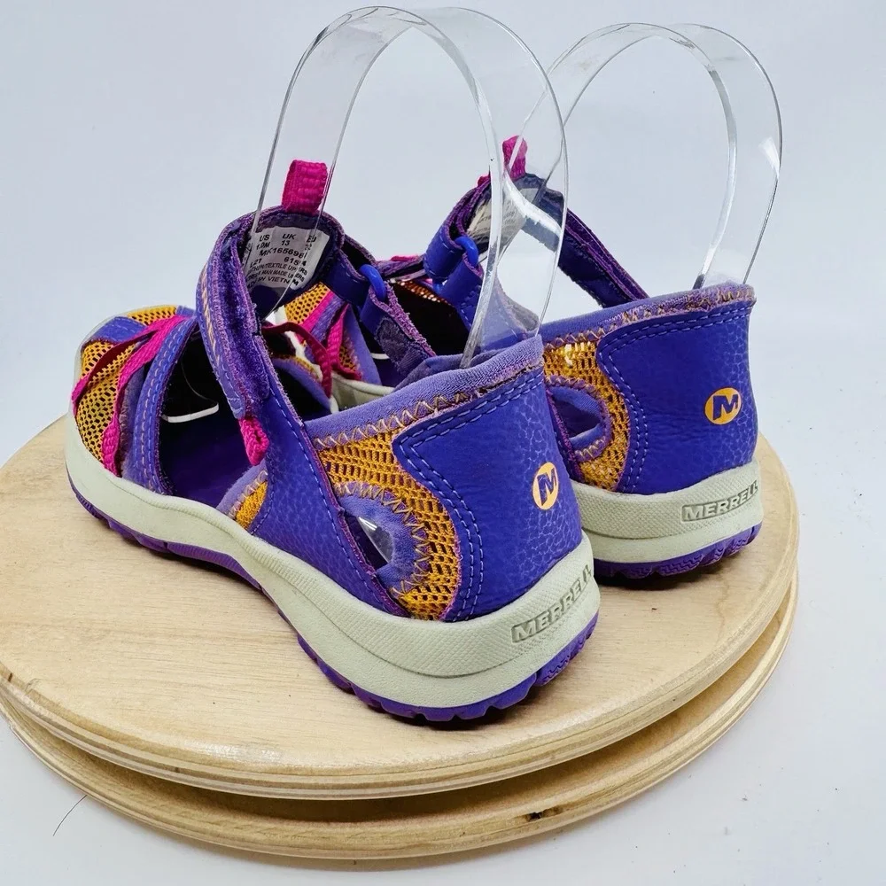 Merrell Dragonfly Water Sandals Kids Girls 1 Purple Pink Closed Toe Hiking